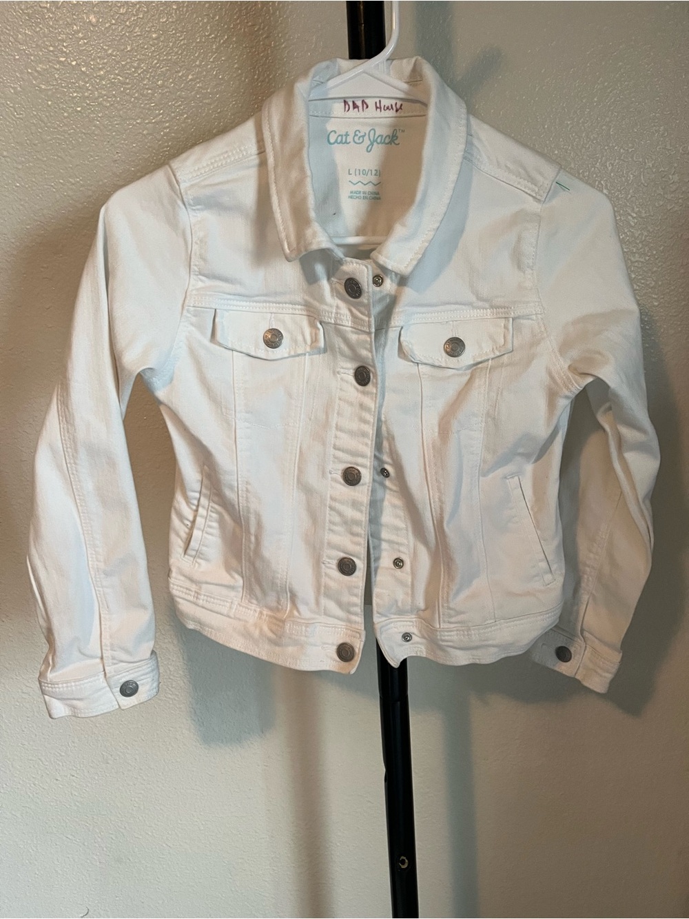 Cat & Jack White Denim Jean Jacket with Button Front